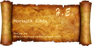 Hornyik Edda névjegykártya